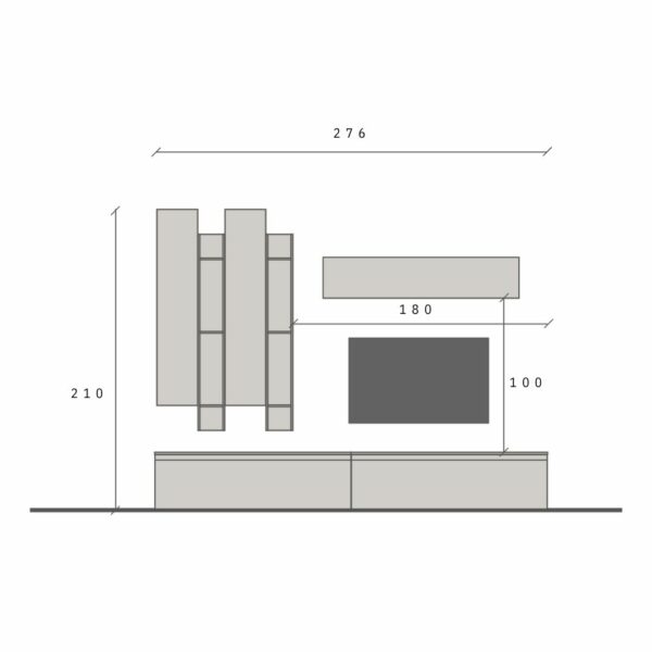 Parete attrezzata Cadiz e Lava 276x210x40 cm – Eternity comp.4