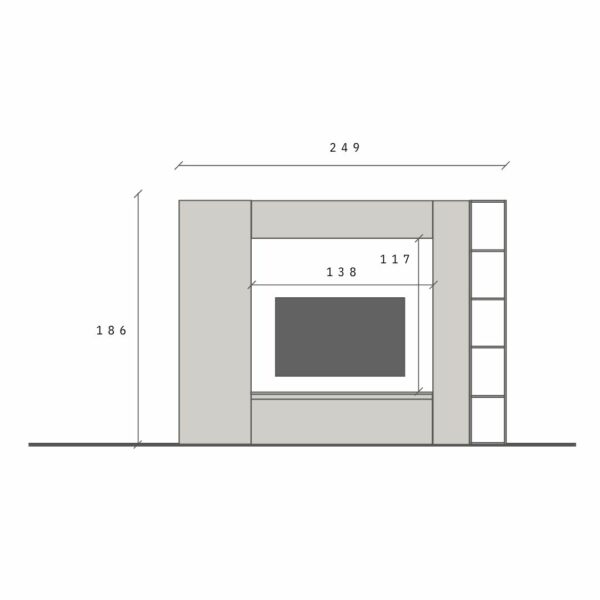 Parete attrezzata Bronzo e Cadiz 249x186x40 cm – Eternity comp.9